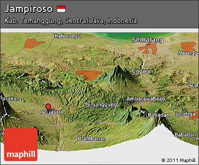 Satellite Panoramic Map of Jampiroso