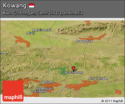 Satellite Panoramic Map of Kowang