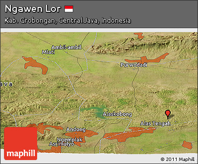 Satellite Panoramic Map of Ngawen Lor