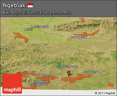 Satellite Panoramic Map of Ngeblak