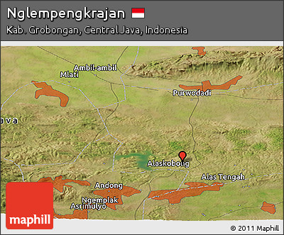 Satellite Panoramic Map of Nglempengkrajan