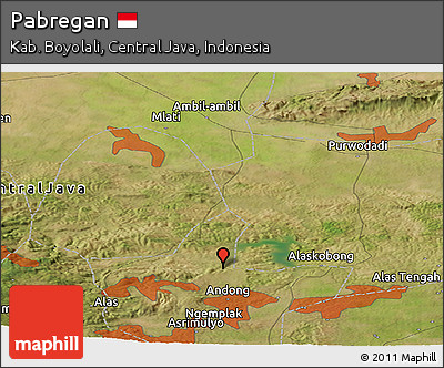 Satellite Panoramic Map of Pabregan