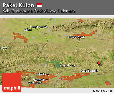 Satellite Panoramic Map of Pakel Kulon