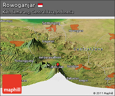 Satellite Panoramic Map of Rowoganjar