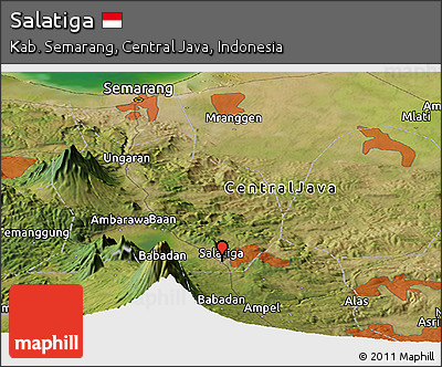 Satellite Panoramic Map of Salatiga