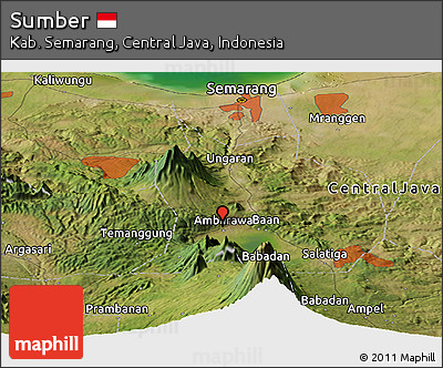 Satellite Panoramic Map of Sumber