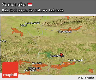 Satellite Panoramic Map of Sumengko