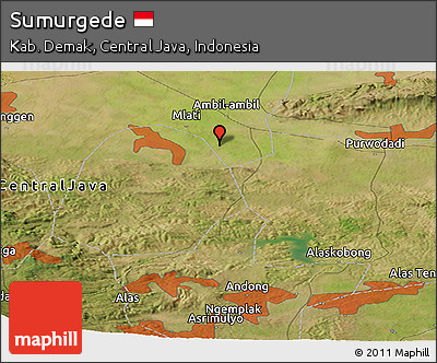 Satellite Panoramic Map of Sumurgede