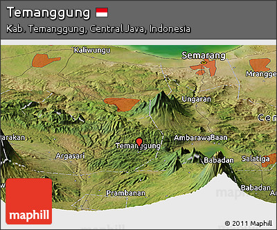Satellite Panoramic Map of Temanggung