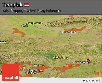 Satellite Panoramic Map of Templak