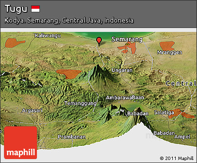 Satellite Panoramic Map of Tugu