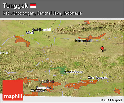 Satellite Panoramic Map of Tunggak