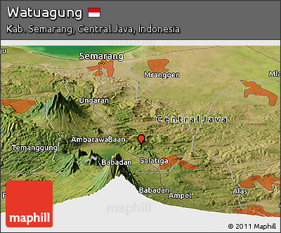 Satellite Panoramic Map of Watuagung