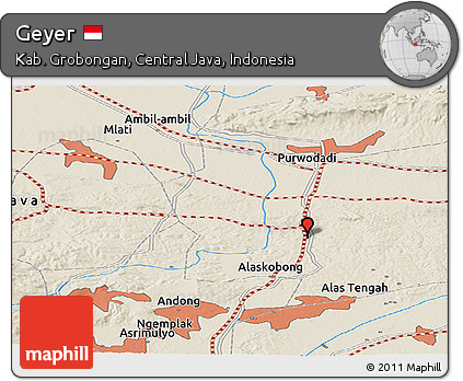 Shaded Relief Panoramic Map of Geyer