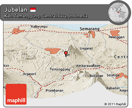 Shaded Relief Panoramic Map of Jubelan