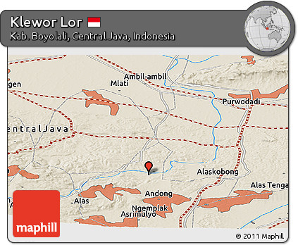 Shaded Relief Panoramic Map of Klewor Lor