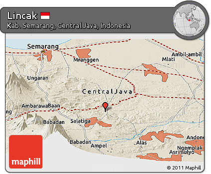 Shaded Relief Panoramic Map of Lincak