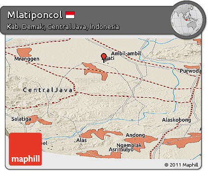 Shaded Relief Panoramic Map of Mlatiponcol