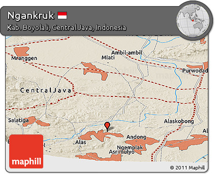 Shaded Relief Panoramic Map of Ngankruk