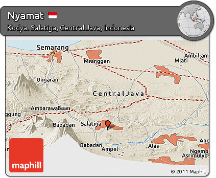 Shaded Relief Panoramic Map of Nyamat