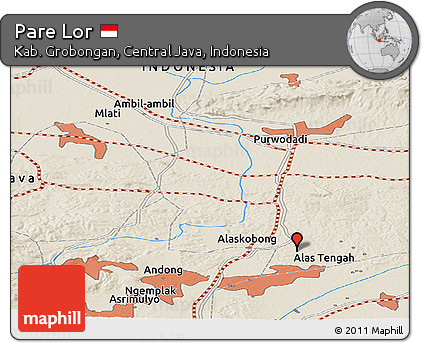 Shaded Relief Panoramic Map of Pare Lor