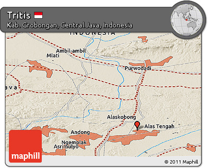 Shaded Relief Panoramic Map of Tritis