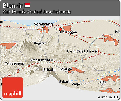 Shaded Relief Panoramic Map of Blancir