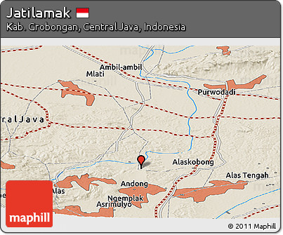 Shaded Relief Panoramic Map of Jatilamak