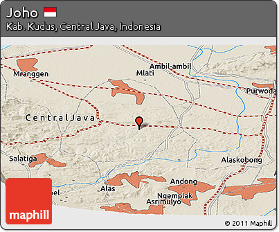 Shaded Relief Panoramic Map of Joho