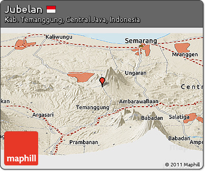Shaded Relief Panoramic Map of Jubelan
