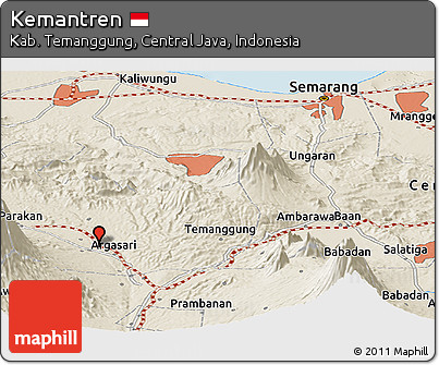 Shaded Relief Panoramic Map of Kemantren