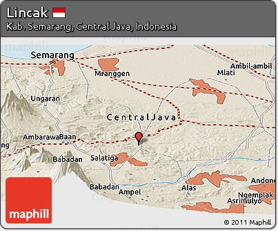Shaded Relief Panoramic Map of Lincak