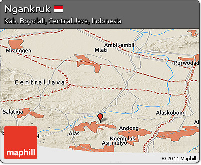 Shaded Relief Panoramic Map of Ngankruk