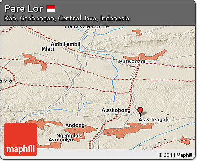 Shaded Relief Panoramic Map of Pare Lor