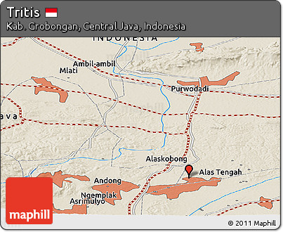 Shaded Relief Panoramic Map of Tritis