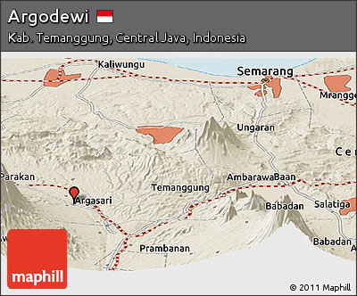 Shaded Relief Panoramic Map of Argodewi