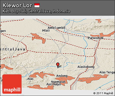 Shaded Relief Panoramic Map of Klewor Lor