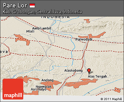 Shaded Relief Panoramic Map of Pare Lor