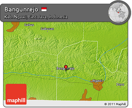 Physical 3D Map of Bangunrejo