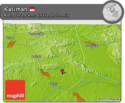 Physical 3D Map of Kasiman