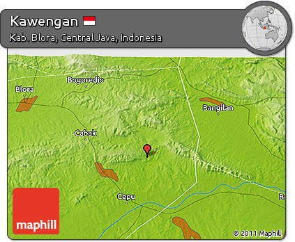 Physical 3D Map of Kawengan