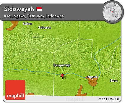 Physical 3D Map of Sidowayah