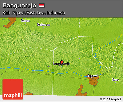 Physical 3D Map of Bangunrejo