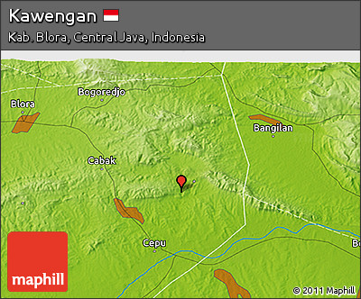 Physical 3D Map of Kawengan