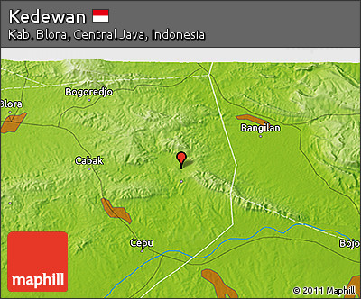 Physical 3D Map of Kedewan