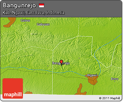 Physical 3D Map of Bangunrejo