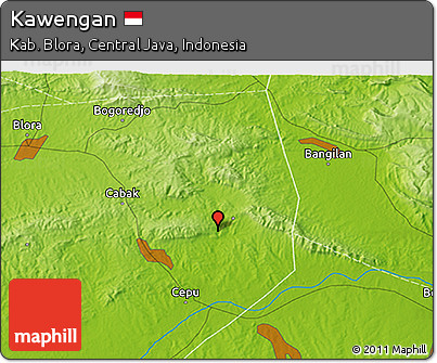 Physical 3D Map of Kawengan