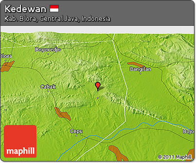 Physical 3D Map of Kedewan