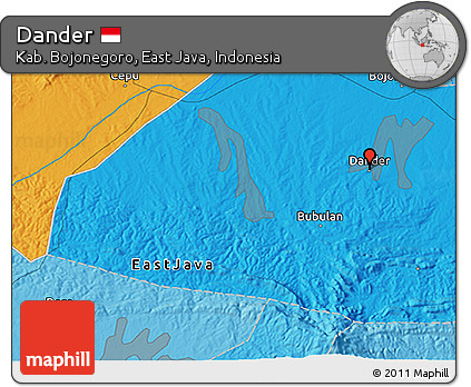 Political 3D Map of Dander
