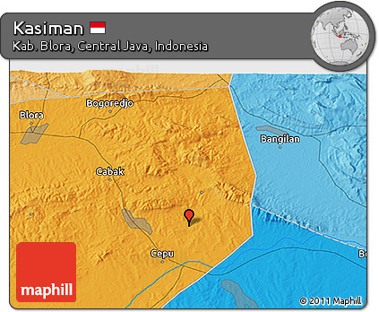 Political 3D Map of Kasiman